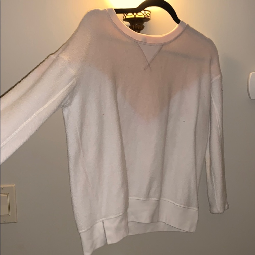long sleeve; pink fade white